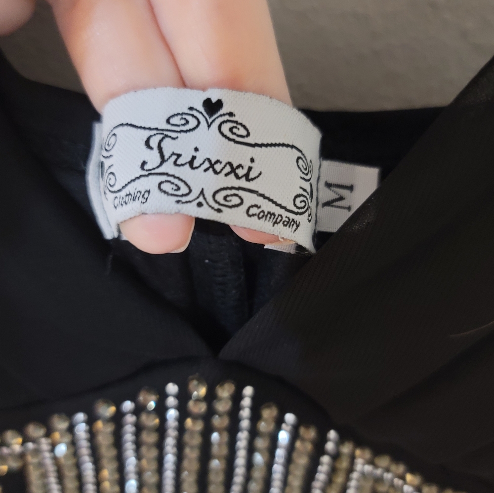 Elegant Black Evening Gown/W Beading. Lightweight Multi Layer. S 8/10 TRIXXI - Picture 15 of 16